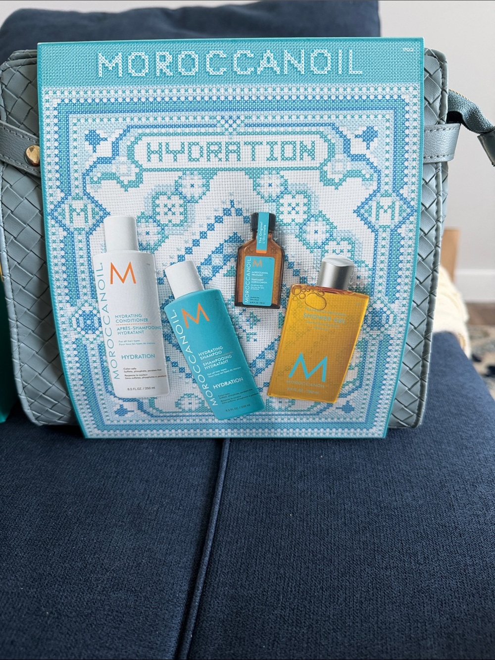 Moroccanoil Hair Hydration Set - Turquoise & Gold Bottles